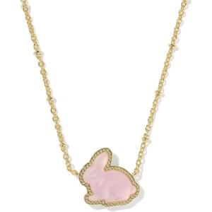 Kendra Scott Bunny Short Pendant Necklace, Fashion Jewelry for Women(GOLD-MATTE BLUSH PINK DICHROIC GLASS)