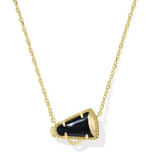 Kendra Scott Cheer Short Pendant Necklace, Fashion Jewelry for Women(Black Agate)