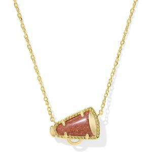 Kendra Scott Cheer Short Pendant Necklace, Fashion Jewelry for Women(Orange Goldstone)