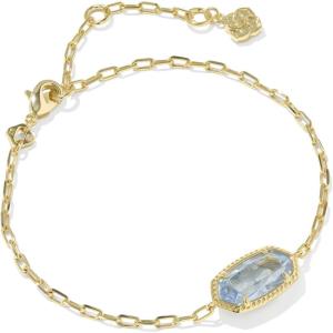 Kendra Scott Elaina Luxe Chain Bracelet, Fashion Jewelry for Women(GOLD-LIGHT BLUE CUBIC ZIRCONIA)