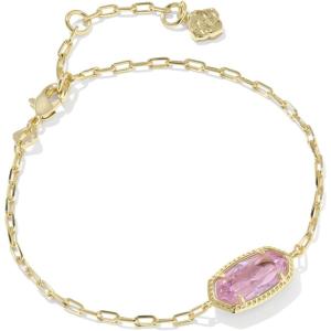 Kendra Scott Elaina Luxe Chain Bracelet, Fashion Jewelry for Women(GOLD-LIGHT PINK CUBIC ZIRCONIA)