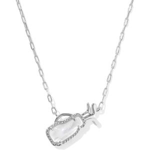 Kendra Scott Golf Short Pendant Necklace, Fashion Jewelry for Women(RHODIUM-IVORY MOTHER OF PEARL)