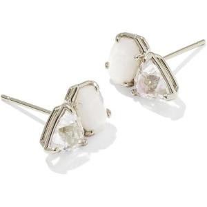 Kendra Scott Tatum Stud Earrings, Fashion Jewelry for Women(RHODIUM – NEUTRAL MIX)