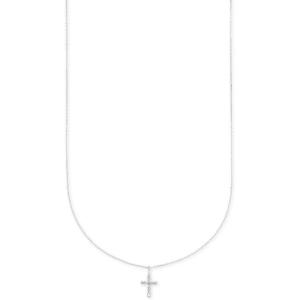 Kendra Scott White Diamond Cross Pendant Necklace in 14k Gold, Fine Jewelry for Women(14K WHITE GOLD – CRYSTAL CLEAR DIAMOND)