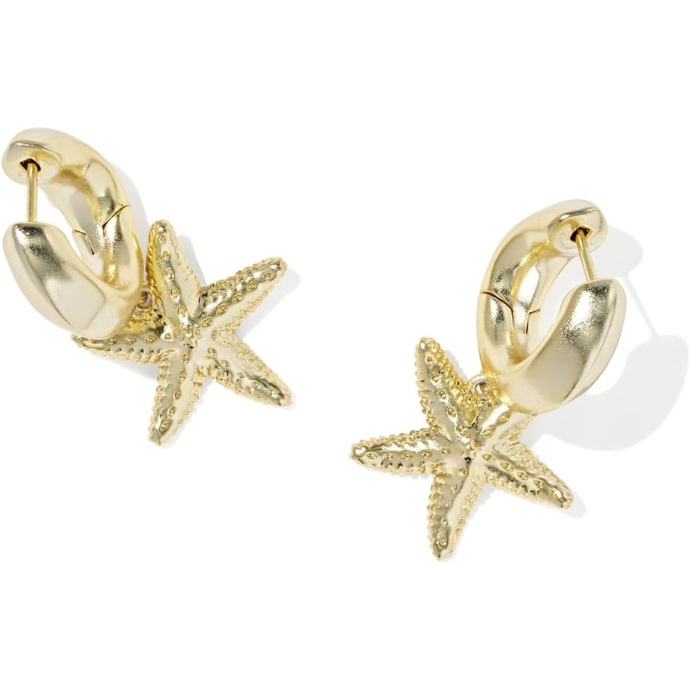 image:imageKendra Scott Parker Starfish Huggie Fashion Jewelry for WomenGold Gold Metal