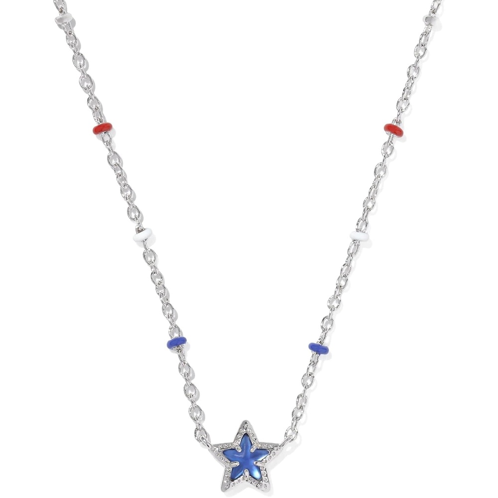 image:imageKendra Scott Mini Cassidy Pendant Necklace Fashion Jewelry for WomenRhodium Cobalt Blue Illusion